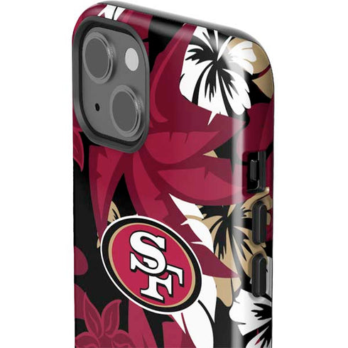 NFL San Francisco 49ers Tropical Print iPhone 15 Impact Case